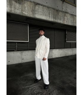 OVERSİZE YAN DETAYLI ÖZEL KESİM BEYAZ TAKIM