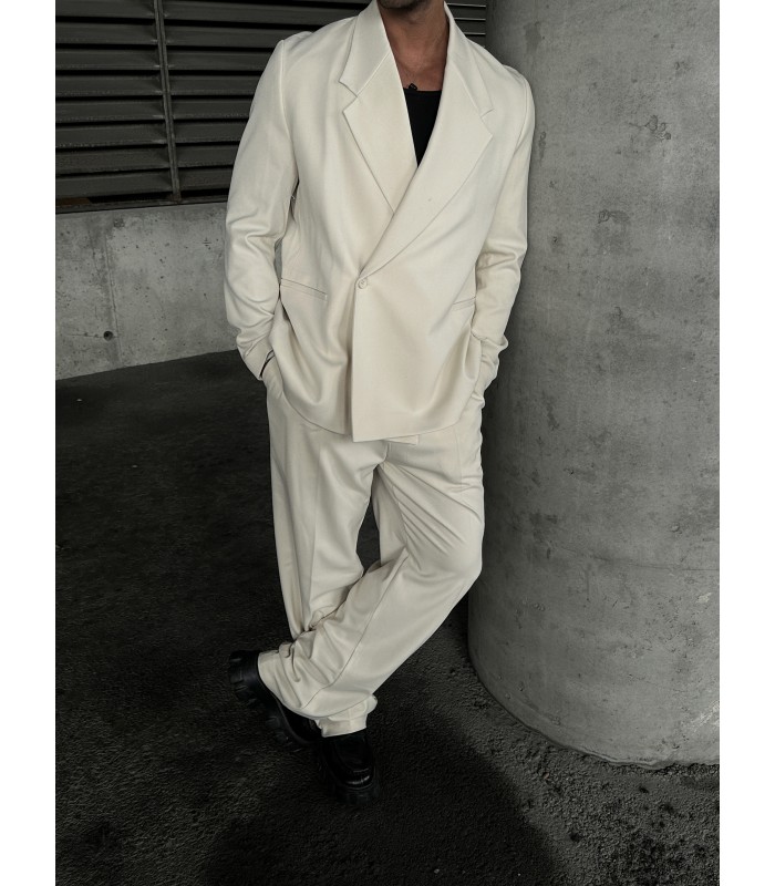 OVERSİZE YAN DETAYLI ÖZEL KESİM BEJ TAKIM