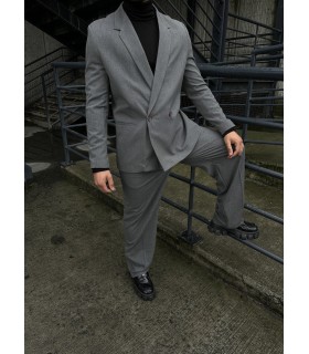 OVERSİZE YAN DETAYLI ÖZEL KESİM GRİ TAKIM