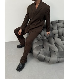 Yeni sezon oversize özel kesim kahverengi takım