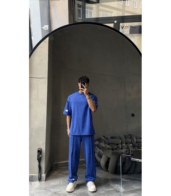 Yeni sezon ön çizgi detaylı yıkama kumaş takım