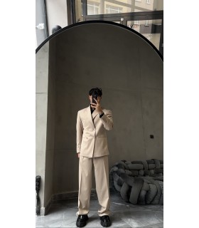 Yeni sezon oversize krem takım