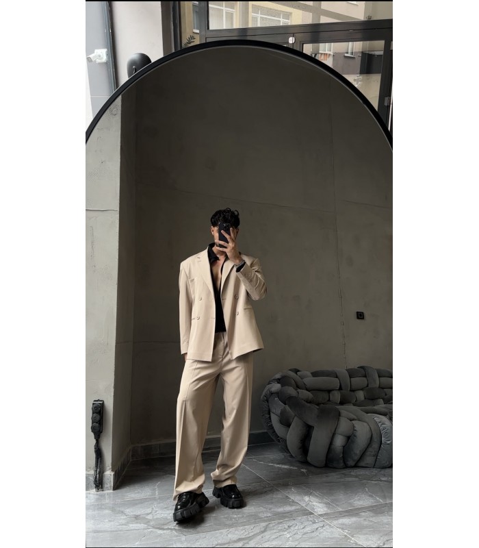 Yeni sezon oversize krem takım