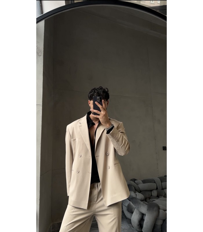 Yeni sezon oversize krem takım