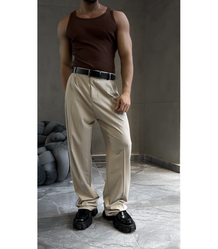 YENİ SEZON BAGGY KUMAŞ BEJ PANTOLON