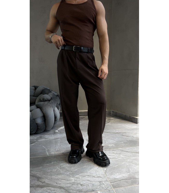 YENİ SEZON BAGGY KUMAŞ KAHVE PANTOLON