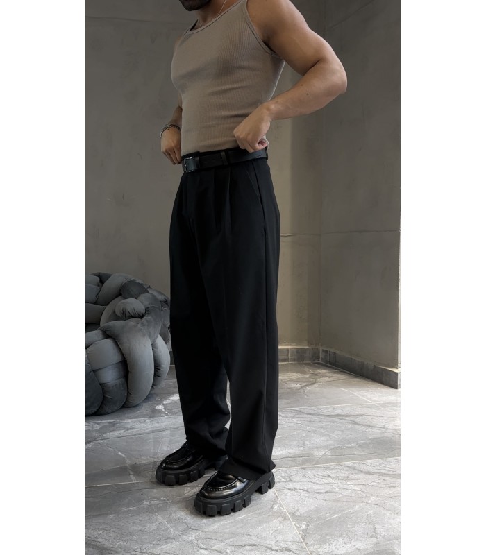 YENİ SEZON BAGGY KUMAŞ SİYAH PANTOLON