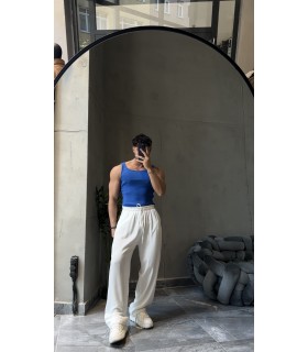 YÜKSEK KALİTE LİKRALI MAVİ ATLET