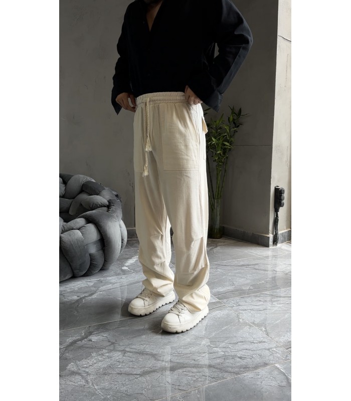 YENİ SEZON BAGGY BEJ KETEN PANTOLON