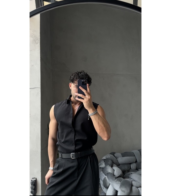 Yeni sezon siyah spor gömlek