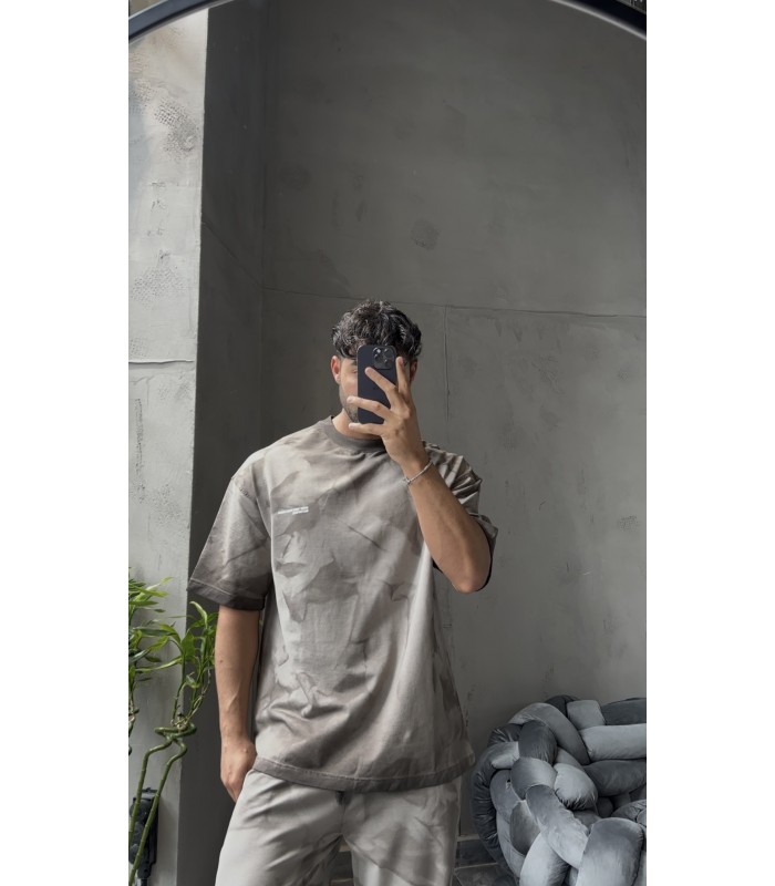 OVERSİZE YIKAMA KUMAŞ HAYALET DESENLİ TAKIM