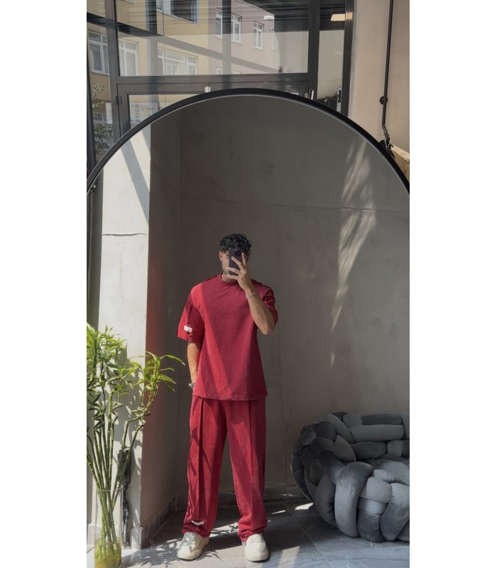 OVERSİZE YIKAMA KUMAŞ EŞOFMAN TAKIM