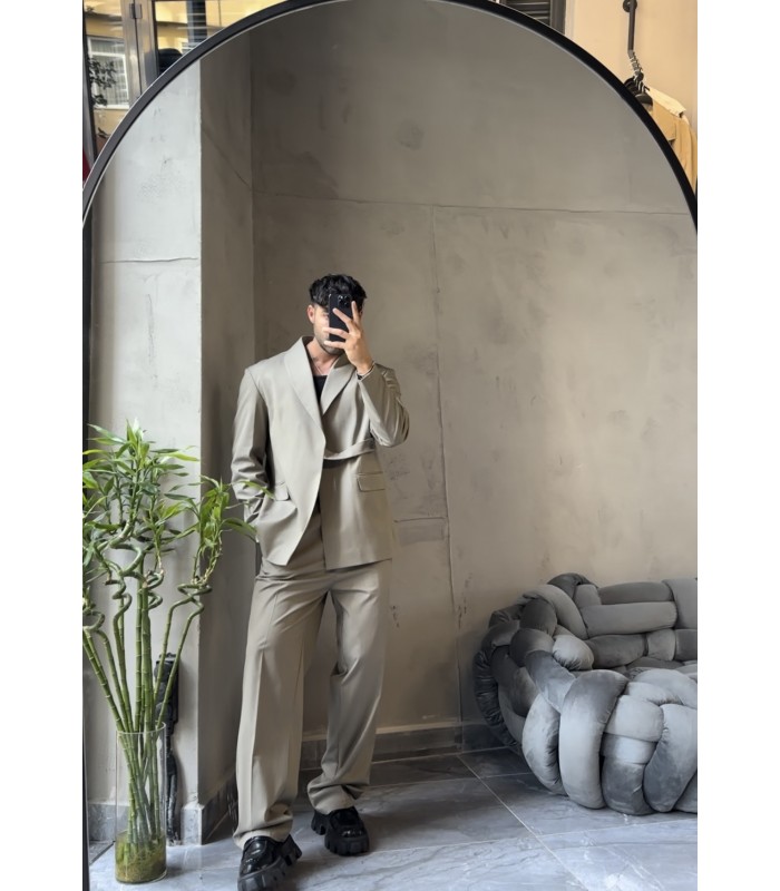 YANDAN KEMER DETAYLI OVERSİZE TAKIM