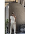 POLO YAKA OVERSİZE YIKAMA KUMAŞ EŞOFMAN TAKIM