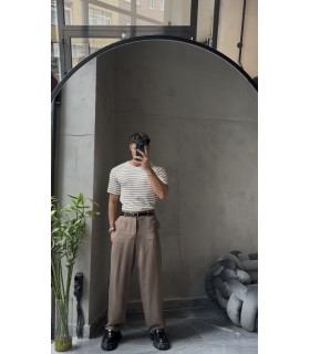 İnce şerit detaylı tişört