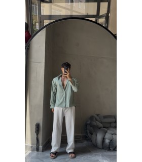 OVERSİZE ÖZEL KUMAŞ GÖMLEK