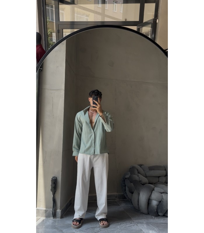 OVERSİZE ÖZEL KUMAŞ GÖMLEK