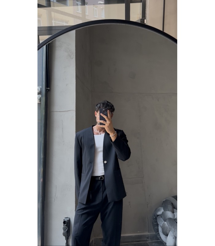 YENİ SEZON ÖN KANCA DETAYLI OVERSİZE LACİVERT TAKIM