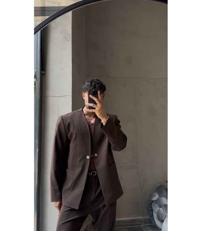 YENİ SEZON ÖN KANCA DETAYLI OVERSİZE KAHVE TAKIM