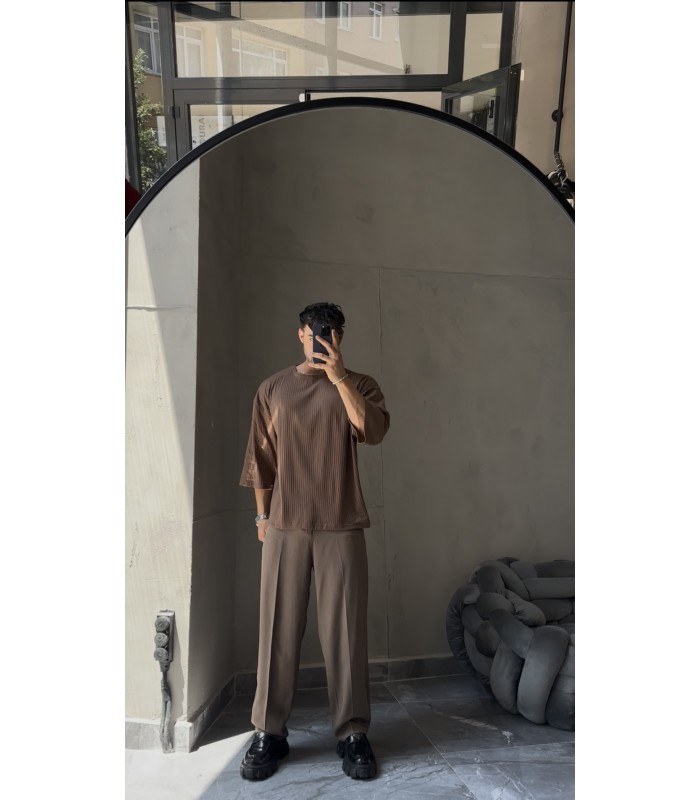 OVERSİZE LİKRALI FAKİR KOL TİŞÖRT