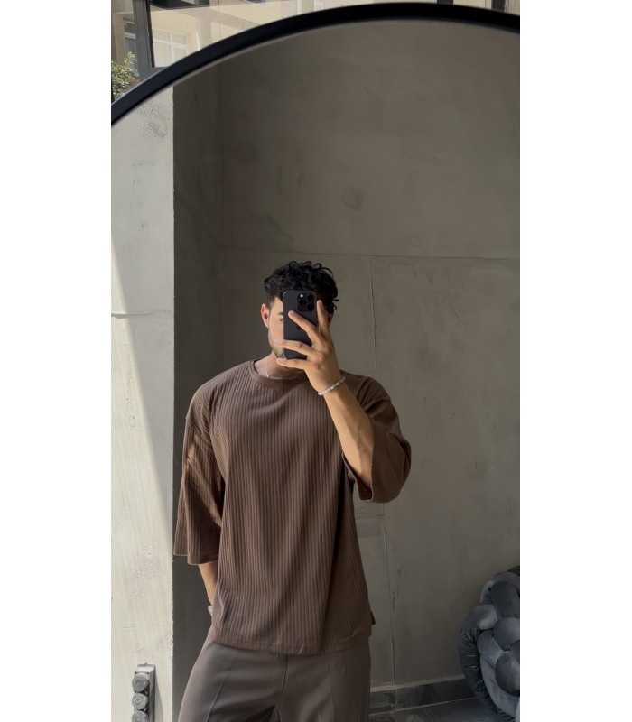 OVERSİZE LİKRALI FAKİR KOL TİŞÖRT