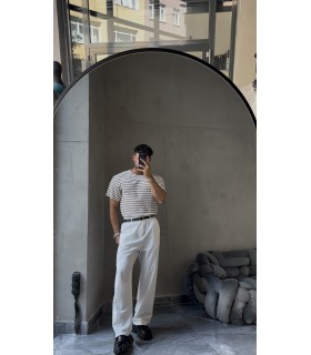 BİSİKLET YAKA ÇİZGİLİ TİRKO