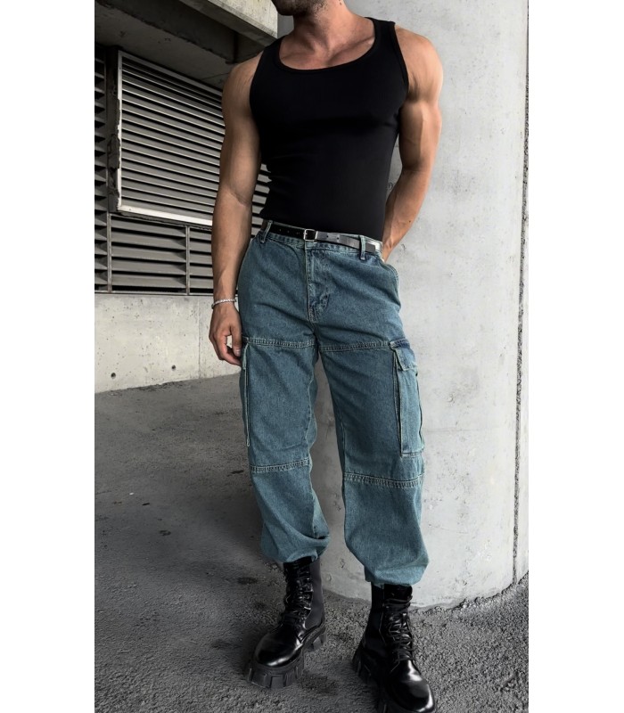 BAGGY YAN CEP DETAYLI JEAN