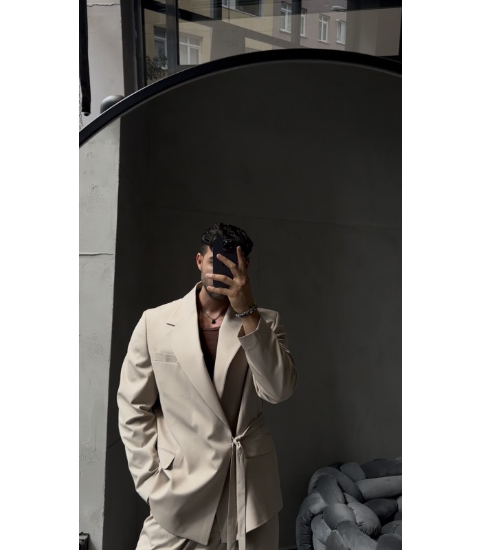 YENİ SEZON OVERSİZE YANDAN KEMER DETAYLI TAKIM