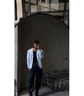 OVERSİZE CROP KESİM DÜĞME DETAYLI HIRKA