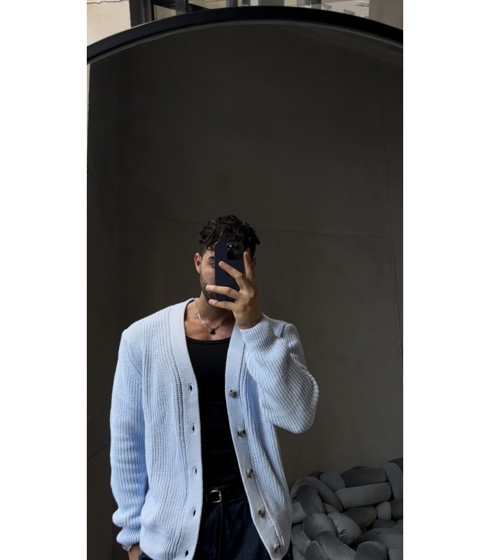 OVERSİZE CROP KESİM DÜĞME DETAYLI HIRKA