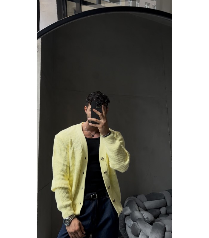 OVERSİZE CROP KESİM DÜĞME DETAYLI HIRKA