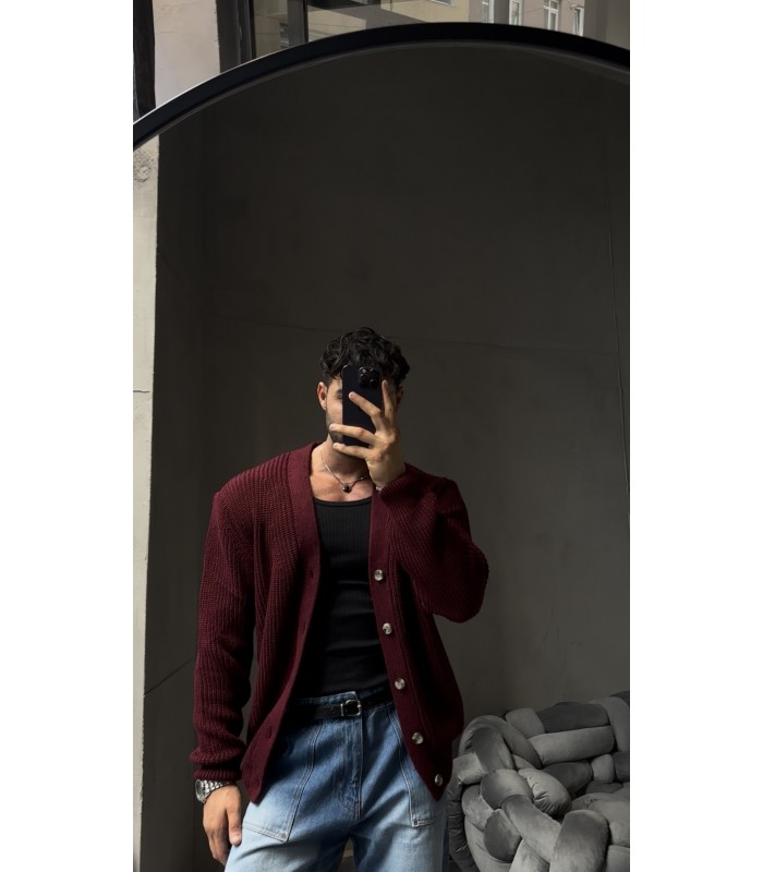 OVERSİZE CROP KESİM DÜĞME DETAYLI HIRKA