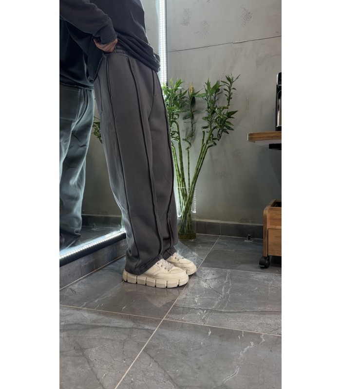 baggy üc iplik ön çizgi detaylı eşofman