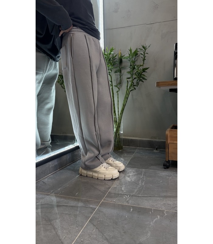 baggy üc iplik ön çizgi detaylı eşofman