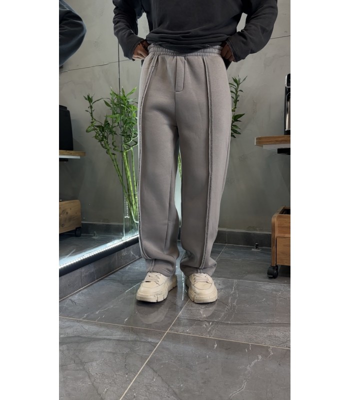 baggy üc iplik ön çizgi detaylı eşofman