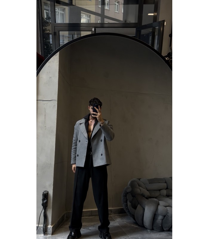 CROP KESİM OVERSİZE DÜĞME DETAYLI CEKET