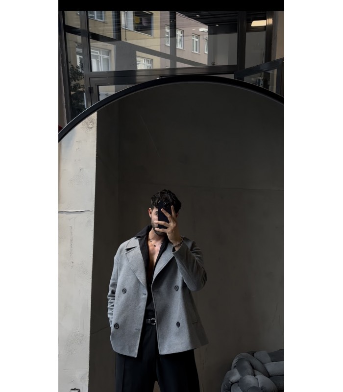 CROP KESİM OVERSİZE DÜĞME DETAYLI CEKET