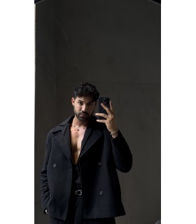 CROP KESİM OVERSİZE DÜĞME DETAYLI CEKET