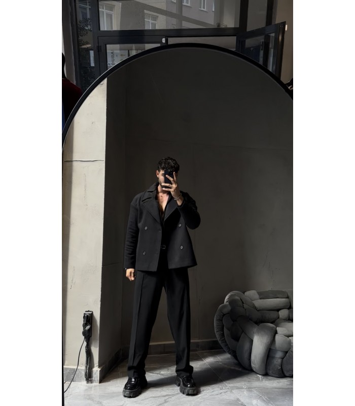 CROP KESİM OVERSİZE DÜĞME DETAYLI CEKET