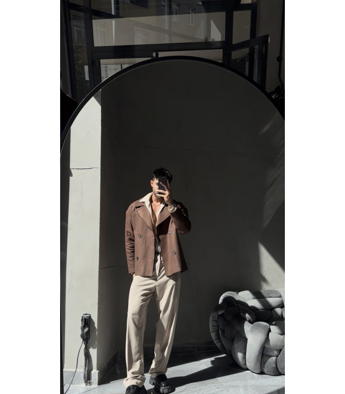 CROP KESİM OVERSİZE DÜĞME DETAYLI CEKET