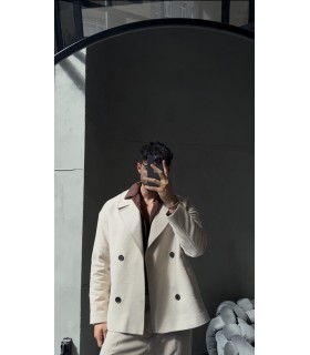 CROP KESİM OVERSİZE DÜĞME DETAYLI CEKET