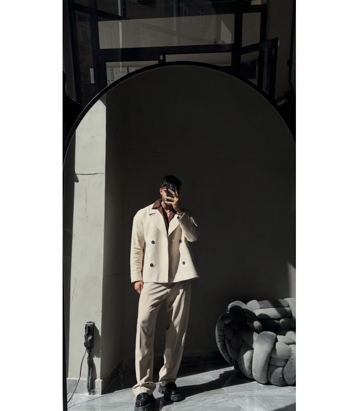 CROP KESİM OVERSİZE DÜĞME DETAYLI CEKET