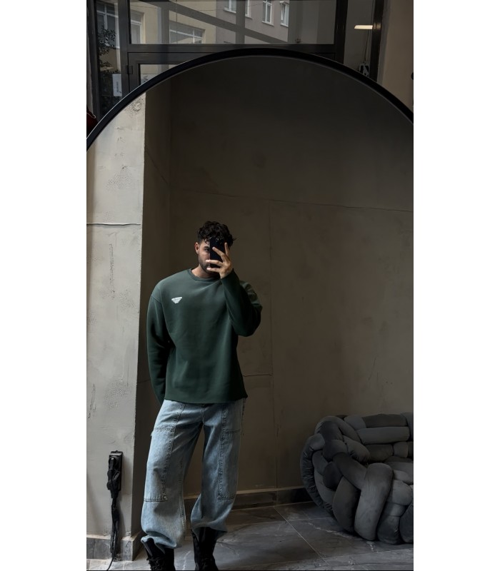 OVERSİZE SPREY DETAYLI SWEATSHİRT