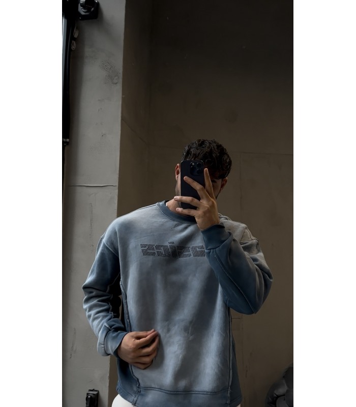 YENİ SEZON ÖZEL DETAYLI YIKAMA KUMAŞ SWEATSHİRT