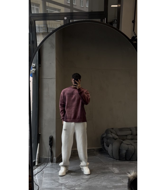 YENİ SEZON ÖZEL DETAYLI YIKAMA KUMAŞ SWEATSHİRT