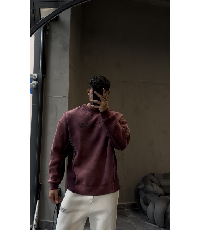 YENİ SEZON ÖZEL DETAYLI YIKAMA KUMAŞ SWEATSHİRT