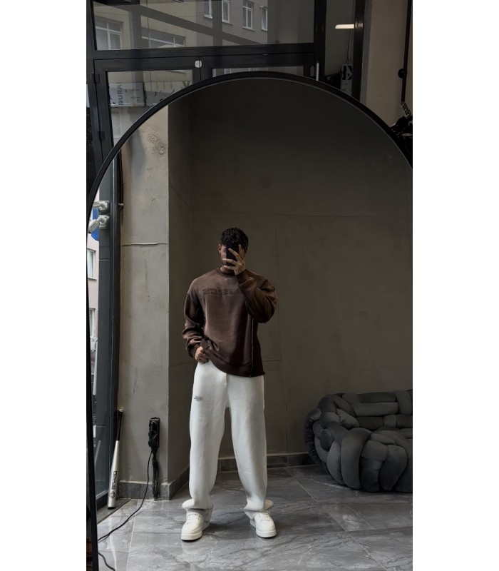 YENİ SEZON ÖZEL DETAYLI YIKAMA KUMAŞ SWEATSHİRT