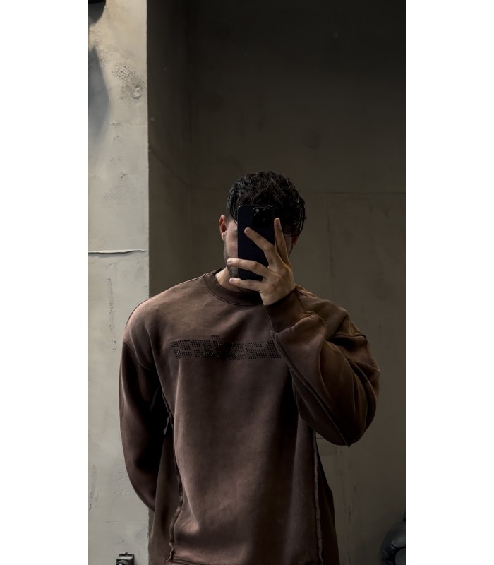 YENİ SEZON ÖZEL DETAYLI YIKAMA KUMAŞ SWEATSHİRT