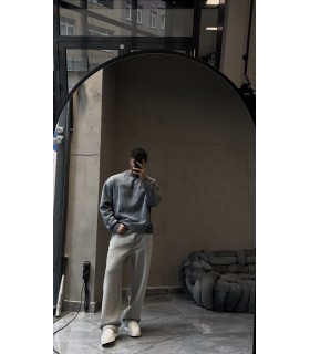 YENİ SEZON ÖZEL DETAYLI YIKAMA KUMAŞ SWEATSHİRT