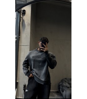 YENİ SEZON ÖZEL DETAYLI YIKAMA KUMAŞ SWEATSHİRT